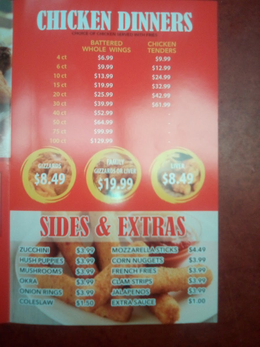 Snappers Seafood & Chicken Menu - Image 4